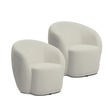 Imagem de Kit 2 Poltronas Nantes com Manta Acrilica Movellu Home