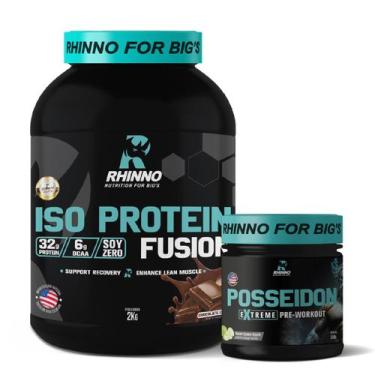 Imagem de Kit Iso Protein Fusion Baunilha + Pré Treino Posseidon Nutrition For B