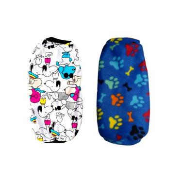 Imagem de Kit 2 Roupas Para Cães - Pijama  m  E Suéter Azul  P 