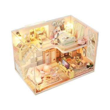 Imagem de Casa De Bonecas De Madeira DIY Para Crianças, Quebra-Cabeça 3D Artesan