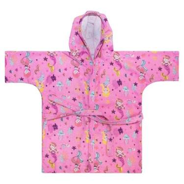 Imagem de Roupão Estampado com Capuz para Bebê Baby Joy PP, Sereia