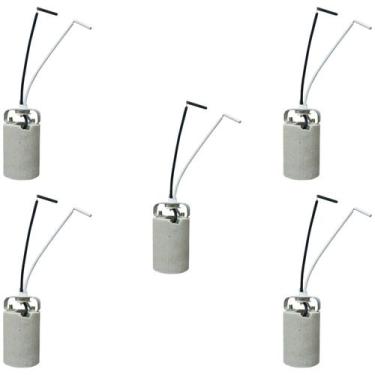 Imagem de Kit 5 receptaculo bocal soquete e14 para lampada porcelana - Galaxy