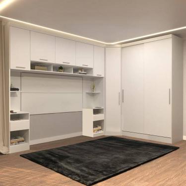 Imagem de Guarda Roupa Queen Modulado Cp07 Taiga Branco L01 - Mpozenato