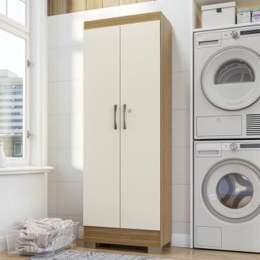 Imagem de Armário Sapateira Multiuso 2 Portas Com Chave Essencial - Freijó/off White