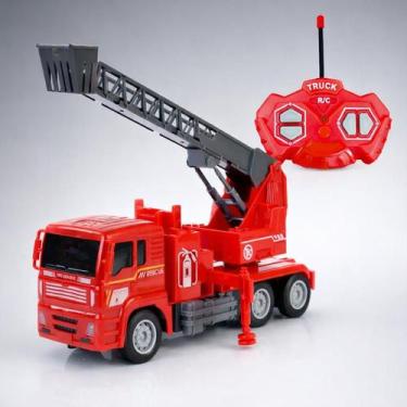 Imagem de Caminhão Bombeiros Controle Remoto Com Guindaste Luz e Som - Genérica