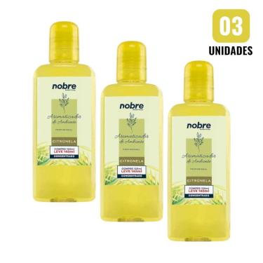 Imagem de Kit 3 Aromatizantes de Ambiente Nobre com Borrifador Líquido Concentrado Perfume Citronela 140ML