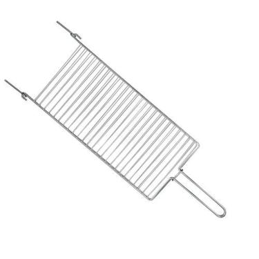 Imagem de Grelha para Churrasco Parrilla 72,5CM para Assar Alimentos em Arame Cromado Resistente Fácil de Limpar Prata Mor
