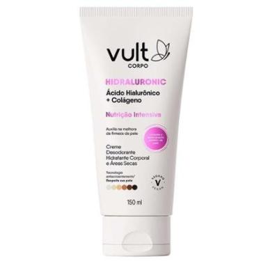 Imagem de Creme Desodorante Hidratante Corporal e Áreas Secas Vult - Hidraluronic Colágeno Vegeta...