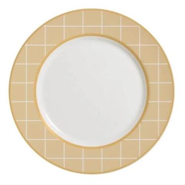 Imagem de Prato Raso Laços Páscoa Amarelo Decorativo  Mesa Posta 30cm - Alleanza