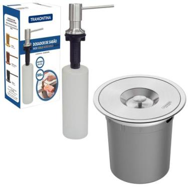 Imagem de Lixeira de Embutir Tramontina Clean Round em Aço Inox Escovado 5 L e D