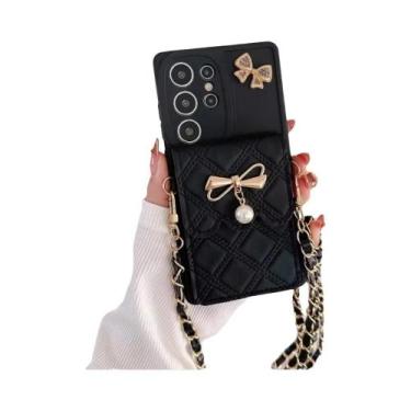Imagem de Capa De Telefone Com Porta-Cartões 3D Em Forma De Laço Para Samsung Ga