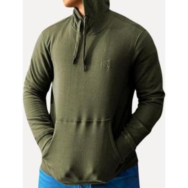 Imagem de Moletom Calvin Klein Jeans Masculino Hoodie CK Bordado Verde Militar-Masculino
