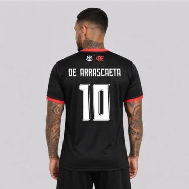 Imagem de Camisa Flamengo Emoção Vermelha e Preta 10 De Arrascaeta - Braziline, 