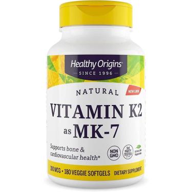 Imagem de Suplemento de vitamina K2 da Healthy Origins como MK-7 100mcg 180 Sof-Unissex