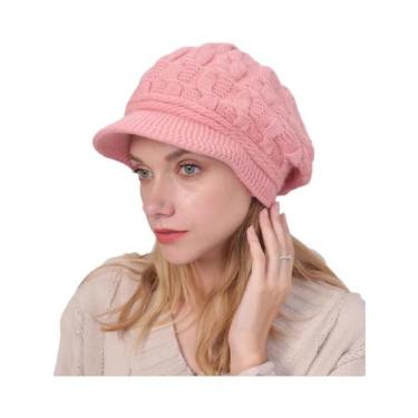 Imagem de Gorro De Lã Quente E Espesso Com Ponto Trançado, Proteção Contra O Ven