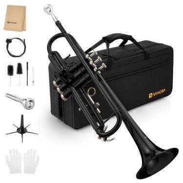 Imagem de Trompete Vangoa Bb Brass Standard Preto com acessórios