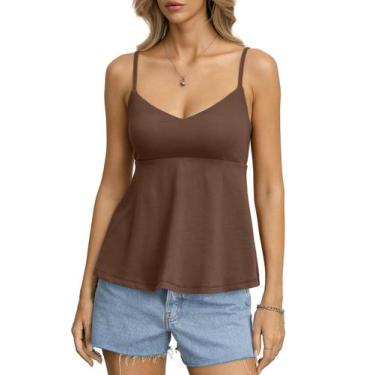 Imagem de Camisolas de algodão femininas EasyGala Peplum Brown M