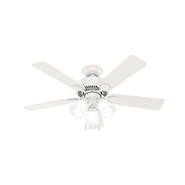 Imagem de Ventilador de teto interno Hunter Swanson com luzes LED e controle de corrente de puxar...