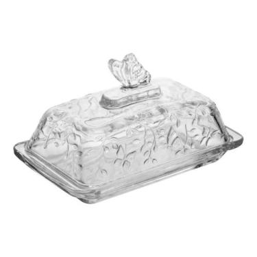 Imagem de Manteigueira Cristal Com Tampa New Butterfly 18 X 10 X 10,8 Cm Lyor - 