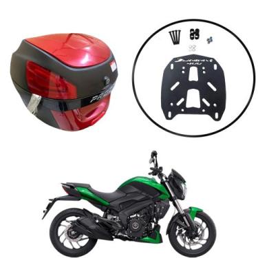 Imagem de Baú Moto Universal Awa 29 L + Suporte Sup Bajaj Dominar 400, Vinho