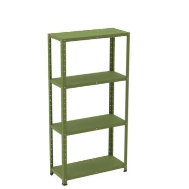 Imagem de Estante com Estrutura Metálica com 4 Prateleiras Espresso Móveis Verde
