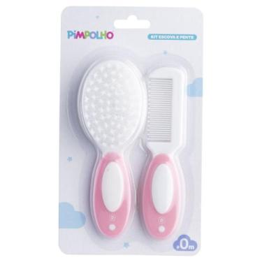 Imagem de Kit pente e escova pimpolho rosa para bebê
