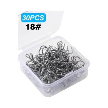 Imagem de Anzóis Triplos De Ângulo Pequeno 30 Peças 8-18  Kit De Iscas De Pesca 