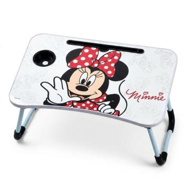Imagem de Mesa de Atividades Dobrável Mesa Infantil Minnie Dobravel com Suporte para Notebook e Porta Copos Roxo Yeet 39,7CM