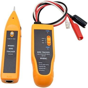 Imagem de Kit Localizador Rastreador Identificador de Cabos WH806R para Telefonia e Rede com Zumbidor e Estojo Amarelo 1 Unidade