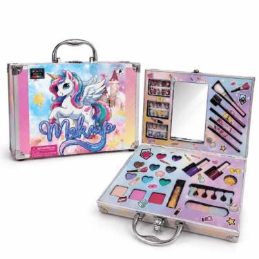 Imagem de Super Maleta Maquiagem Infantil Muda Cor Unicórnio Completa - Envio Na