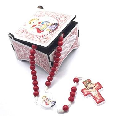 Imagem de Terço Infantil Criança São Miguel Arcanjo Com Caixinha Estampada