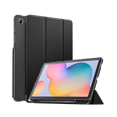 Imagem de Capa para tablet Samsung Galaxy Tab S6 Lite 10.4” 2020 WB - Auto hibernação, silicone flexível, suporte para leitura, compartimento para S-Pen. (Preto)