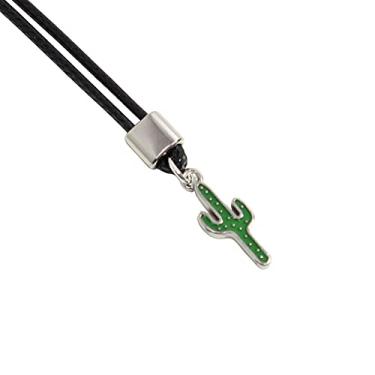 Imagem de Colar de Couro Ajustável Tradicional Cacto Resiliência Força