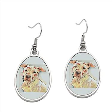 Imagem de Brinco colorido Pit Bull Kiss On Pit Bull - Brincos pendentes para meninas - Presente de festa de aniversário dos namorados
