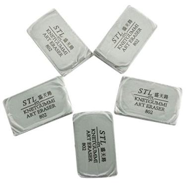 Imagem de RuiLing Pacote com 5 borrachas especiais de pintura a lápis com esboço artístico, utensílios de desenho de borrachas de arte para estudantes de papelaria de escritório (cinza)