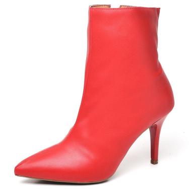 Imagem de Bota Casual Ellas Online Cano Curto com Bico Fino e Salto Medio