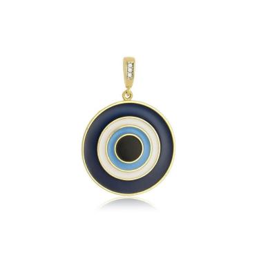 Imagem de Pingente Olho Grego Grande Resinado - Ouro Amarelo