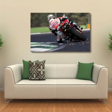 Imagem de Quadro Moto Corrida de Motos com Tela em Tecido