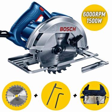 Imagem de Serra Circular Elétrica Bosch GKS150 127V 1500W + Bolsa Para Ferramentas e Disco De Cor...