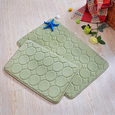 Imagem de Tapete de banheiro de espuma de memória absorvente super confortável macio antiderrapante veludo coral tapete de banheiro fácil de secar na máquina tapete de banheiro, verde grama 40,6 x 60,9 cm