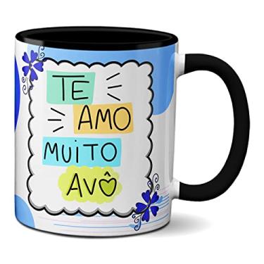 Imagem de Caneca Dia Dos Avós Presente Vovô Te Amo Muito Vô (Preta)