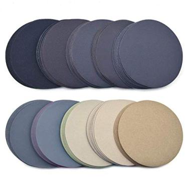 Imagem de SHENGANG 50pcs discos de lixa de 5 polegadas 125mm lixa à prova d'água gancho laço papel de areia 320-10000 grão sortido para polimento a seco molhado