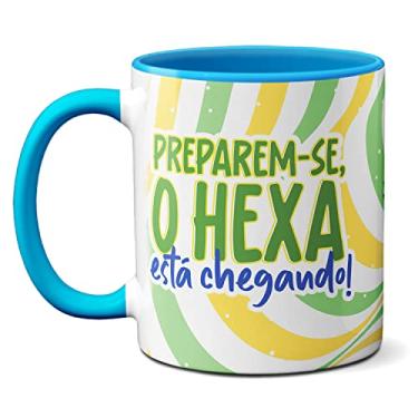 Imagem de Caneca Preparem-se O Hexa Está Chegando Brasil Mascote 2022 (Azul)