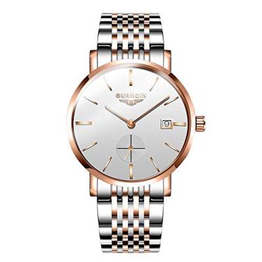 Imagem de Relógios masculinos relógio de pulso mecânico automático com pulseira de aço inoxidável ultrafina, relógio analógico à prova d'água para negócios casuais, Mecânico