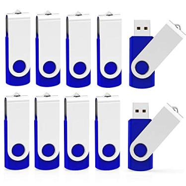 Imagem de Pen drive de volume 10/50 unidade giratória para polegar, 10pack-Blue, 4GB