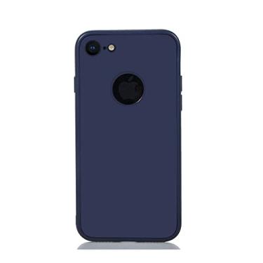 Imagem de 360 corpo inteiro proteger capa de telefone frontal para iphone x xr xs max 6 6s 7 8 plus capa à prova de choque de silicone macio para iphone 7 8 plus, azul, para iphone 8 plus