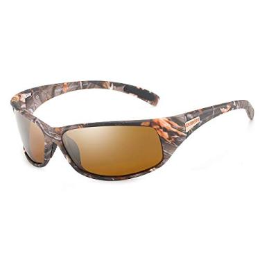 Imagem de DUBERY Óculos de sol masculinos polarizados esportivos UV400 para ciclismo ao ar livre Óculos de pesca D258, Stone Grain/Tea, Frame Width: 144mm