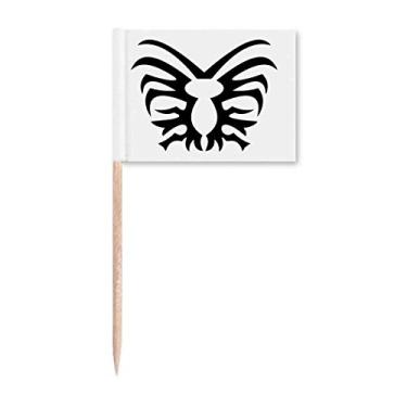 Imagem de Ilustração preta com estampa de inseto, aranha, palito, bandeiras, marcadores, decoração de festa