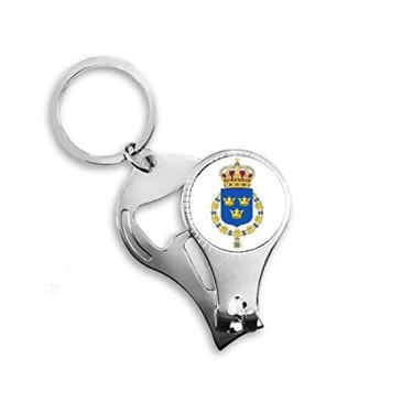 Imagem de Sweden Europe National Emblem Nail Nipper Ring Chaveiro Abridor de Garrafas Cortador