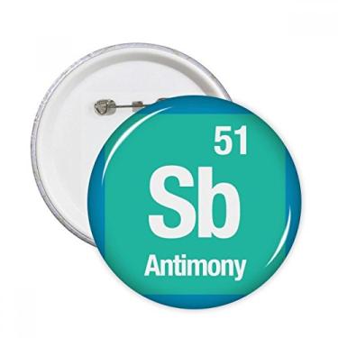 Imagem de Sb Antimony Elemento Químico Chem Pinos Redondos Emblema Botão Decoração Acessório 5 peças